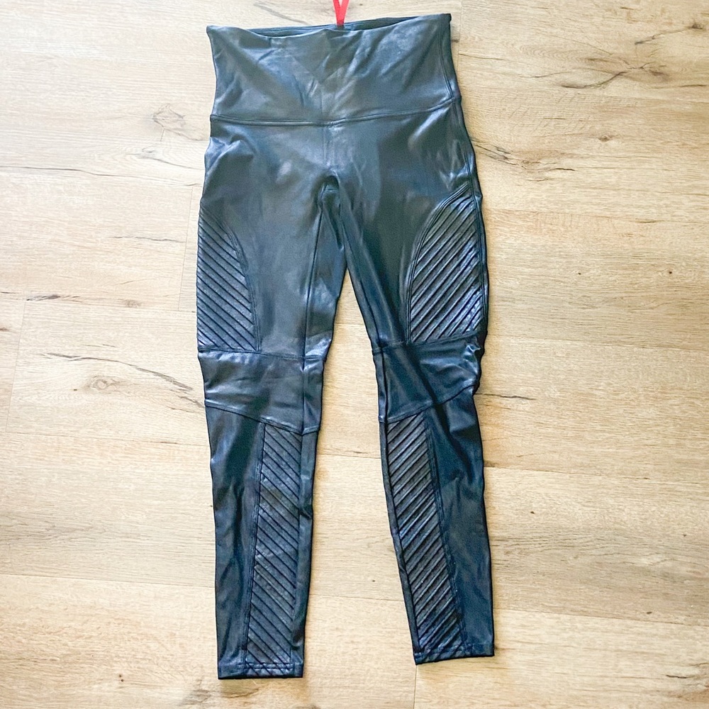 Spanx Faux Leather Moto Leggings